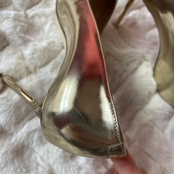 Jimmy Choo Romy 105mm Liquid Mirror Leather Gold - Picture 5 of 11